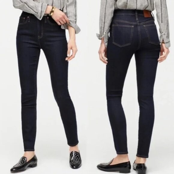 J. Crew High Rise Skinny Jeans Size 30 Stretch Denim Dark Wash - Picture 1 of 9
